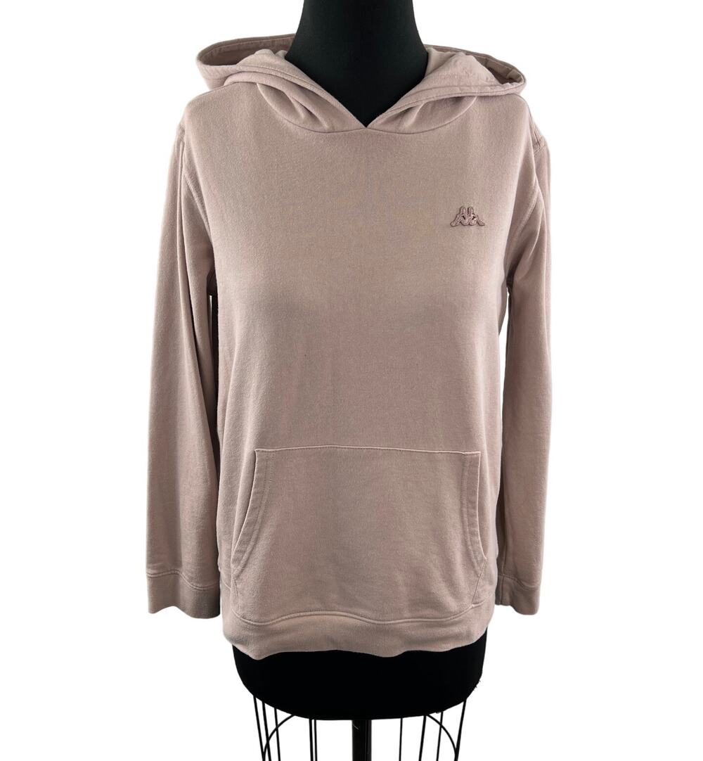 Robe di Kappa Pink Hoodie Cotton Blend Long Sleeves Front Pocket Pullover Sz XL